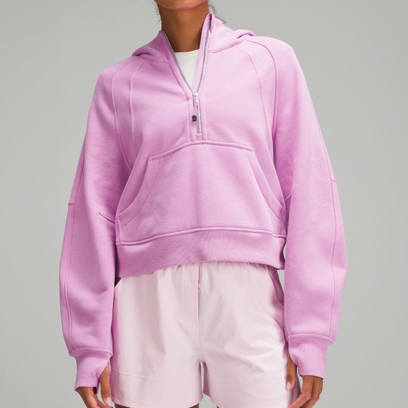 NWT Lululemon Scuba Oversized Half Zip Hoodie Dahlia Mauve Size XS/S - Picture 8 of 12